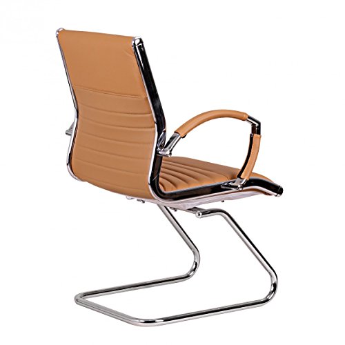 AMSTYLE Freischwinger SALZBURG Besucherstuhl Bezug Echt-Leder Caramel Schwingstuhl Visitor X-XL - 4