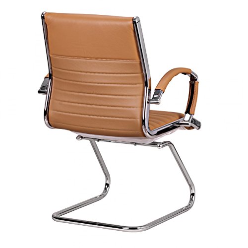AMSTYLE Freischwinger SALZBURG Besucherstuhl Bezug Echt-Leder Caramel Schwingstuhl Visitor X-XL - 5