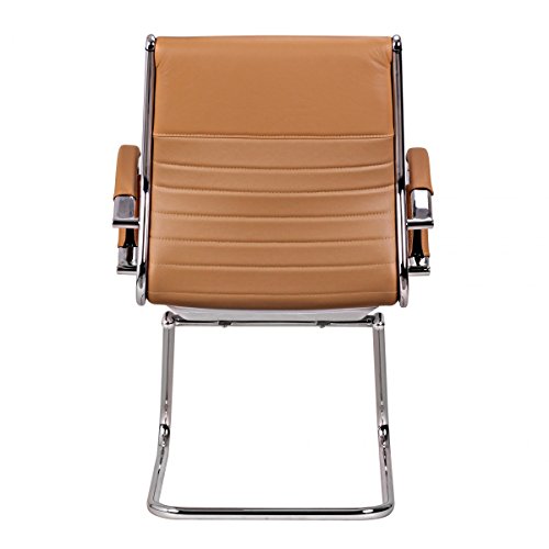 AMSTYLE Freischwinger SALZBURG Besucherstuhl Bezug Echt-Leder Caramel Schwingstuhl Visitor X-XL - 6