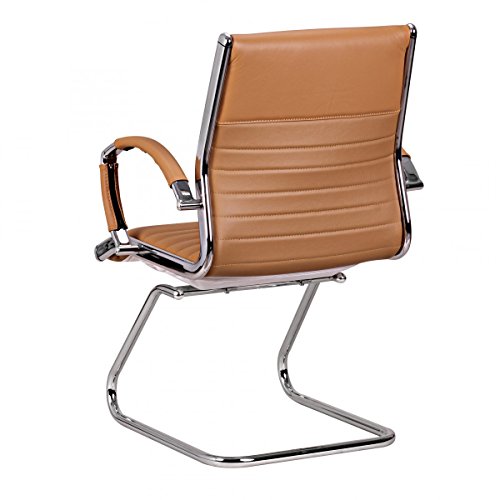 AMSTYLE Freischwinger SALZBURG Besucherstuhl Bezug Echt-Leder Caramel Schwingstuhl Visitor X-XL - 7