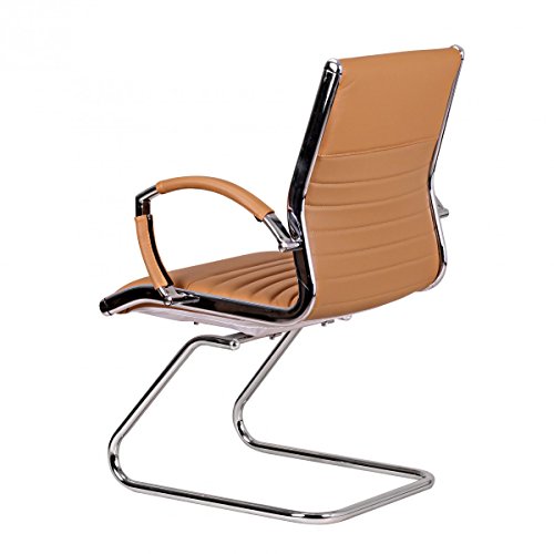 AMSTYLE Freischwinger SALZBURG Besucherstuhl Bezug Echt-Leder Caramel Schwingstuhl Visitor X-XL - 8